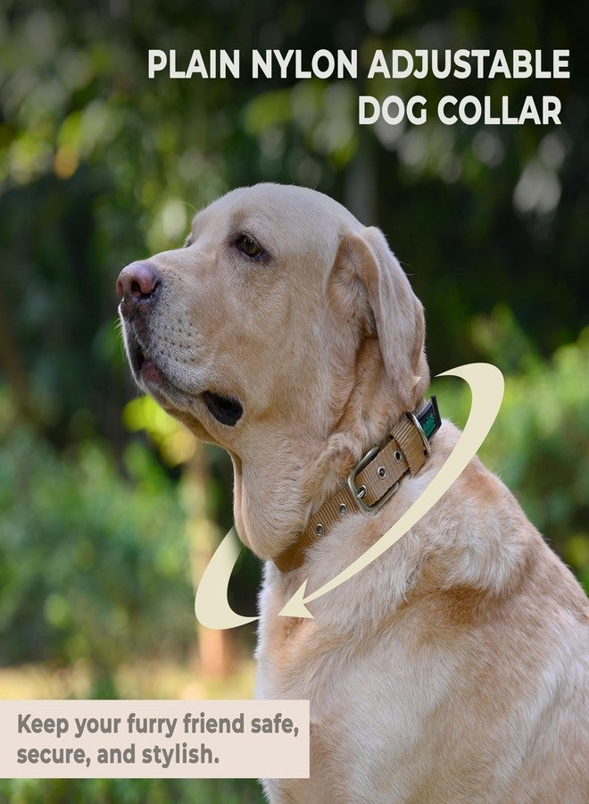 ADIL'S Adil’s Plain Nylon Dog Collar & Leash Combo Set | Durable Nylon with Adjustable Collar, Rust-Resistant Buckle & 360° Swivel Hook - Strong & Comfortable Pet Walking Set (Beige, M(16''-20'')) - Image 4